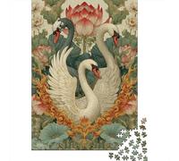 Dos cisnes y un Loto 1000 Piezas Rompecabezas para Adultos para Amantes O Amigos Imposable 38x26cm/1000pcs