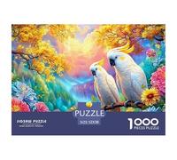 Dos cocotuitos en una Rama Entre Flores Brillantes Puzzle De 1000 Piezas el Loro Desafiante Y Educativo para Todas Las Edades 52x38cm/1000pcs
