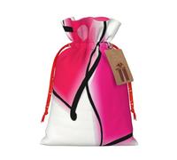Dos corazones rosados reutilizables Navidad y bolsas de regalo de festival, bolsas de embalaje de regalo elegantes bolsas hechas a mano de tela