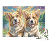 Dos Corgis Junto al Lago - Puzzle 1000 Piezas Mascotas | para Toda La Familia | Rompecabezas Regalo Navidad 70x50cm/1000pcs