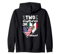 Dos Culturas Un Corazón Americano Mexicano México Raíces Sudadera con Capucha