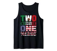 Dos Culturas Un Corazón México USA Mexicano Chicano Raza Migra Camiseta sin Mangas