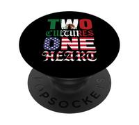 Dos Culturas Un Corazón México USA Mexicano Chicano Raza Migra PopSockets PopGrip Adhesivo