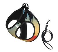 Dos Delfines Saltando en Forma de corazón,Arnés para Mascotas, arnés Reflectante Ajustable para Perros,M