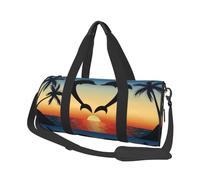 Dos Delfines Saltando En Forma De Corazón, Bolsa de Viaje de Gran Capacidad, Bolso Redondo, Bolsa de Viaje Deportiva, Bolsa de Mano, Bolsa de Fitness
