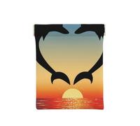 Dos Delfines Saltando En Forma De Corazón, Squeeze Top Wallet Bolsa de Almacenamiento para Mujer Monedero pequeño Bolsa de Cambio