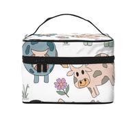 Dos Delfines Saltando en Forma de corazónBolsa de Maquillaje, Bolsa de Cosméticos Portátil para Mujer-Organizador de Cosméticos de Viaje, Regalo para Momentos Especiales