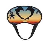 Dos delfines saltando formando un corazón., Cubiertas oculares completas, antifaces para dormir que bloquean la luz, orejeras opacas para dormir