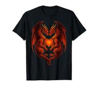 Dos Dragones Corazón Símbolo Amor Mítico Camiseta