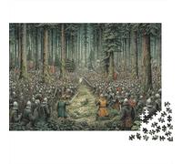 Dos ejércitos luchan en un denso Bosque 1000pcs (75x50cm) Rompecabezas para Adultos - Juguete De Bricolaje