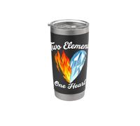 Dos Elementos Alma Gemela Romance Amor Vaso térmico de acero inoxidable de doble pared
