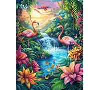 Dos flamencos en un paraíso Tropical Rompecabezas 1000 Piezas Cartón Grueso para Coleccionistas Animales y Plantas Eventos Team Building Ocio En Casa Regalo Fin De Año Mejor Valorado 1000 PCS