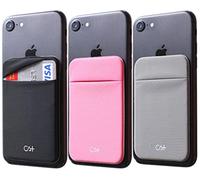 [Dos] Funda de Tarjeta de Spandex para teléfono móvil para Smartphones, iPhone 7, 8 Plus, Samsung Galaxy teléfono Celular Wallet Case Adhesivo 3M