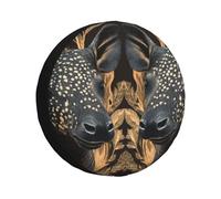 Dos fundas para neumáticos de repuesto de animales de aspecto extraño, impermeables, a prueba de polvo, ajuste universal para remolque, caravana, SUV, camión, caravana de 14 pulgadas