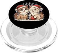 Dos Gatos de Papá Noel con Adorno PopSockets PopGrip para MagSafe