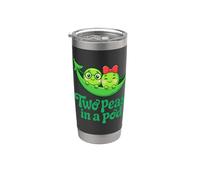 Dos guisantes en una vaina linda pareja romántica a juego amistad Vaso térmico de acero inoxidable de doble pared