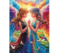Dos Hadas de alas arcoíris Puzzle 500 Piezas Impossible Creativo Animales y Plantas Rompecabezas 3D Obra De Arte para Toda La Familia Juguete Educativo Decoración 500 PCS