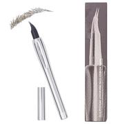 Dos lápiz de cejas con cejas, dos lápices de cejas de huso, 0,8 ml no relajados, banderas resistentes a dos reth con agua de punto bifurcado: producto cosmético, cepillo facial,