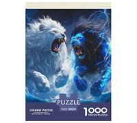 Dos Leones en la tormenta Puzzle 1000 Piezas - Arte DIY, Experiencia Calmante, Caja De Colección, 38x26cm/1000pcs