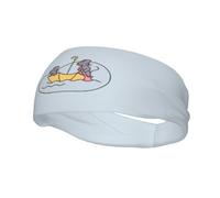 Dos lindos ratones remando en un barco con paraguas. Diademas para hombre y mujer, antideslizantes, absorbentes, deportivas, para gimnasio, baloncesto, yoga.