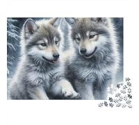 Dos Lobos en la Nieve Rompecabezas 1000 Piezas - Ideal para Tardes En Familia, Corte Láser Preciso, Decoración Elegante, 52x38cm/1000pcs