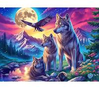 Dos Lobos Rompecabezas 300 Piezas Cartón para Niños Mayores 14 Años Bestias fantásticas Noches De Cita Antiestrés Pack Completo Detalle Único Original 300 PCS