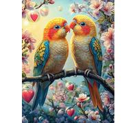 Dos Loros en jardín de Amor Puzzle 1000 Piezas Educativo Construir Rompecabezas 3D para Familia Maquetas Educativas Desafío Intelectual Decoración Hogar 1000 PCS