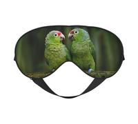 Dos loros sobre palmera verde con impresión de cubierta cómoda para todas las ocasiones, bloquea la luz, ideal para camping, turnos, bloquea bien la luz