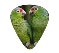 Dos loros sobre palmera verde Premium Bass Guitarra Eléctrica, Púas de Guitarra para una experiencia musical sin igual
