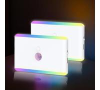 Dos luces nocturnas con sensor de movimiento con diseño magnético, carga USB y luces nocturnas LED automáticas, adecuadas para cabañas, baños, pasillos, mesita de noche o escaleras. (2)