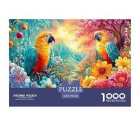 Dos Macaws Entre Flores y Frutas Puzzle De 1000 Piezas el Loro Cartón Reciclado, Excelente Regalo para Todas Las Edades 70x50cm/1000pcs