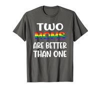 Dos mamás Son Mejores Que una Idea del Día de la Madre LGBT del Orgullo Gay Camiseta, Hombre, Asfalto, 4XL