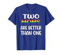 Dos mamás Son Mejores Que una Idea del Día de la Madre LGBT del Orgullo Gay Camiseta, Hombre, Azul Real, L