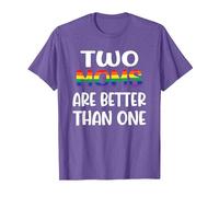 Dos mamás Son Mejores Que una Idea del Día de la Madre LGBT del Orgullo Gay Camiseta, Hombre, Morado Jaspeado, XXL