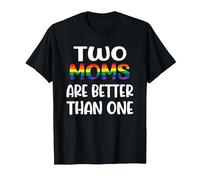 Dos mamás Son Mejores Que una Idea del Día de la Madre LGBT del Orgullo Gay Camiseta, Hombre, Negro, XL