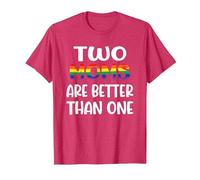 Dos mamás Son Mejores Que una Idea del Día de la Madre LGBT del Orgullo Gay Camiseta, Hombre, Rojo Jaspeado, 3XL