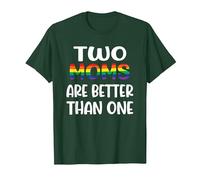 Dos mamás Son Mejores Que una Idea del Día de la Madre LGBT del Orgullo Gay Camiseta, Hombre, Verde Bosque, XL