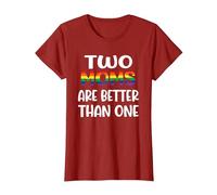 Dos mamás Son Mejores Que una Idea del Día de la Madre LGBT del Orgullo Gay Camiseta, Mujer, Arándano, XS