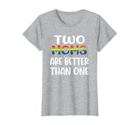 Dos mamás Son Mejores Que una Idea del Día de la Madre LGBT del Orgullo Gay Camiseta, Mujer, Gris Jaspeado, XS