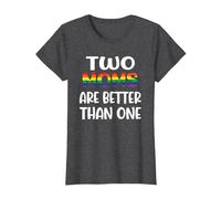 Dos mamás Son Mejores Que una Idea del Día de la Madre LGBT del Orgullo Gay Camiseta, Mujer, Jaspeado Oscuro, XL