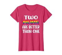 Dos mamás Son Mejores Que una Idea del Día de la Madre LGBT del Orgullo Gay Camiseta, Mujer, Rojo Jaspeado, M