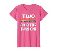 Dos mamás Son Mejores Que una Idea del Día de la Madre LGBT del Orgullo Gay Camiseta, Mujer, Rosa Jaspeado, M