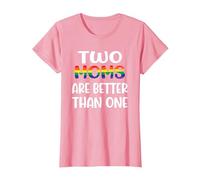 Dos mamás Son Mejores Que una Idea del Día de la Madre LGBT del Orgullo Gay Camiseta, Mujer, Rosado, XS
