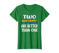 Dos mamás Son Mejores Que una Idea del Día de la Madre LGBT del Orgullo Gay Camiseta, Mujer, Verde Kelly, XS