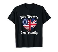Dos Mundos una Familia Herencia británica Americana Camiseta