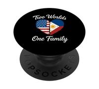 Dos Mundos una Familia Herencia Filipina Americana PopSockets PopGrip Adhesivo