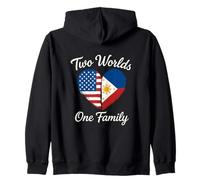 Dos Mundos una Familia Herencia Filipina Americana Sudadera con Capucha