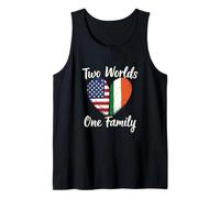 Dos Mundos una Familia Herencia Irlandesa Americana Camiseta sin Mangas