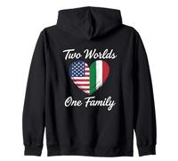 Dos Mundos una Familia Herencia italoamericana Sudadera con Capucha