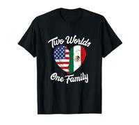 Dos Mundos Una Familia Herencia Mexicano-Americana Camiseta